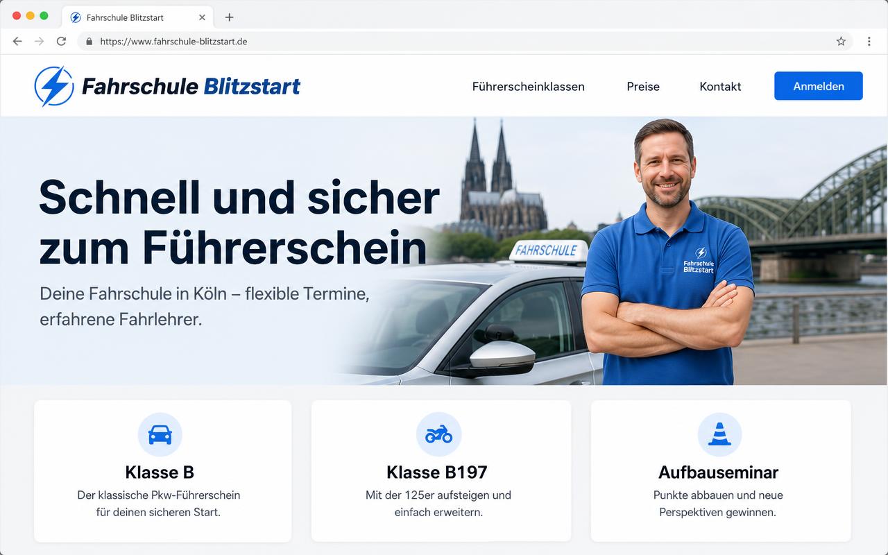 Beispiel einer Website: Fahrschule