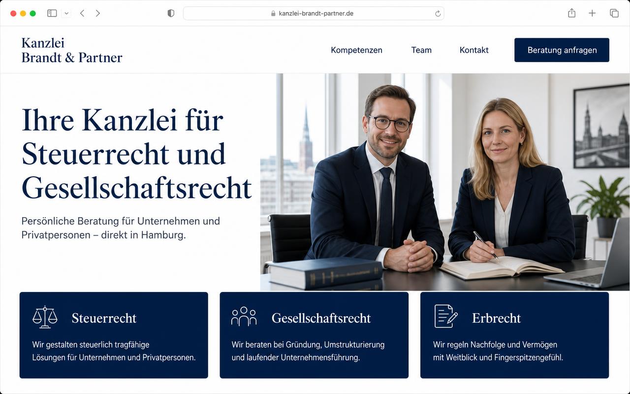 Beispiel einer Website: Kanzlei & Beratung