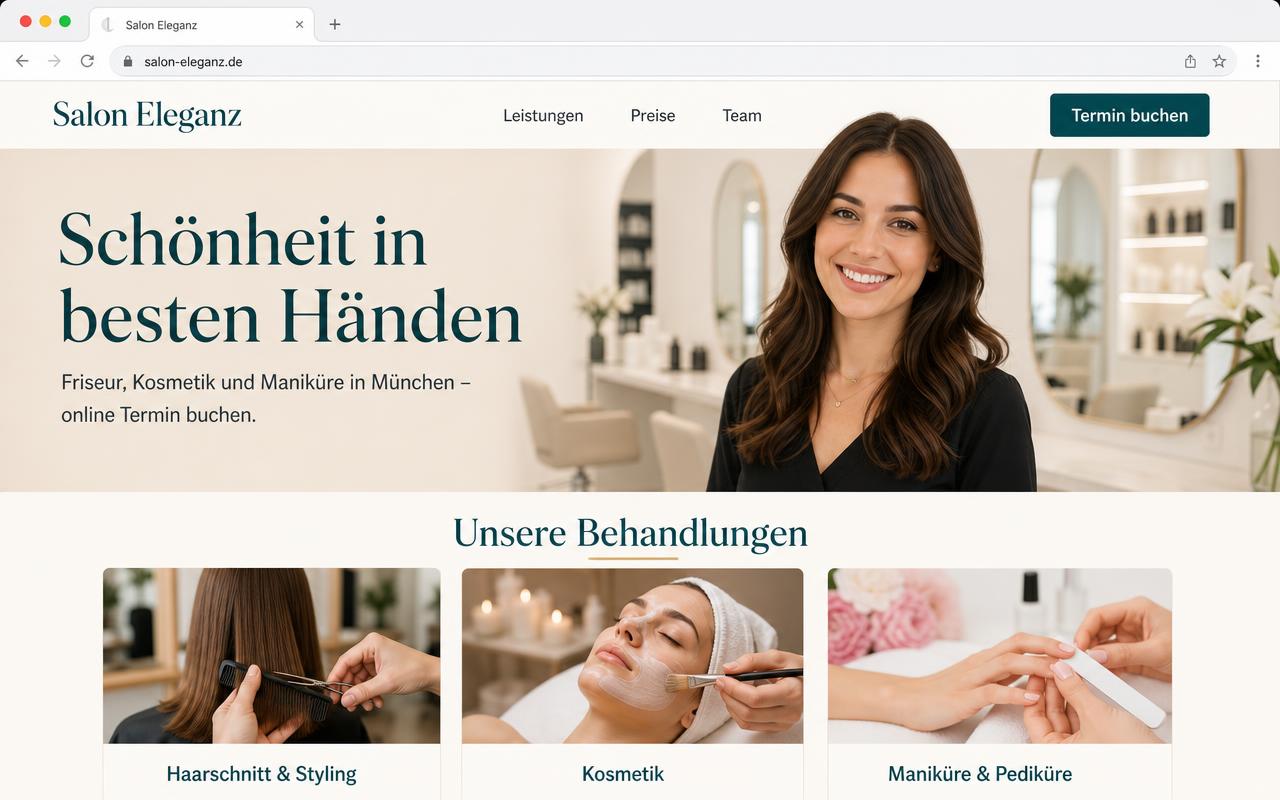 Beispiel einer Website: Salon & Kosmetik